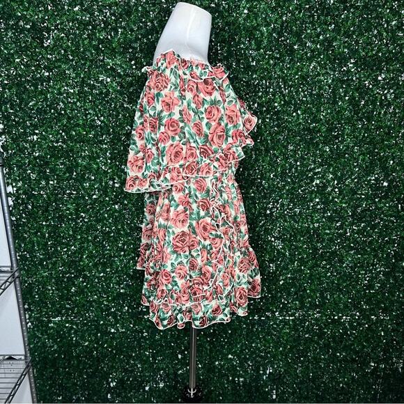 NWOT Topshop Petite Frill Ruffle Bardot Mini Dress in Rose – Sz 2 - Picture 5 of 7